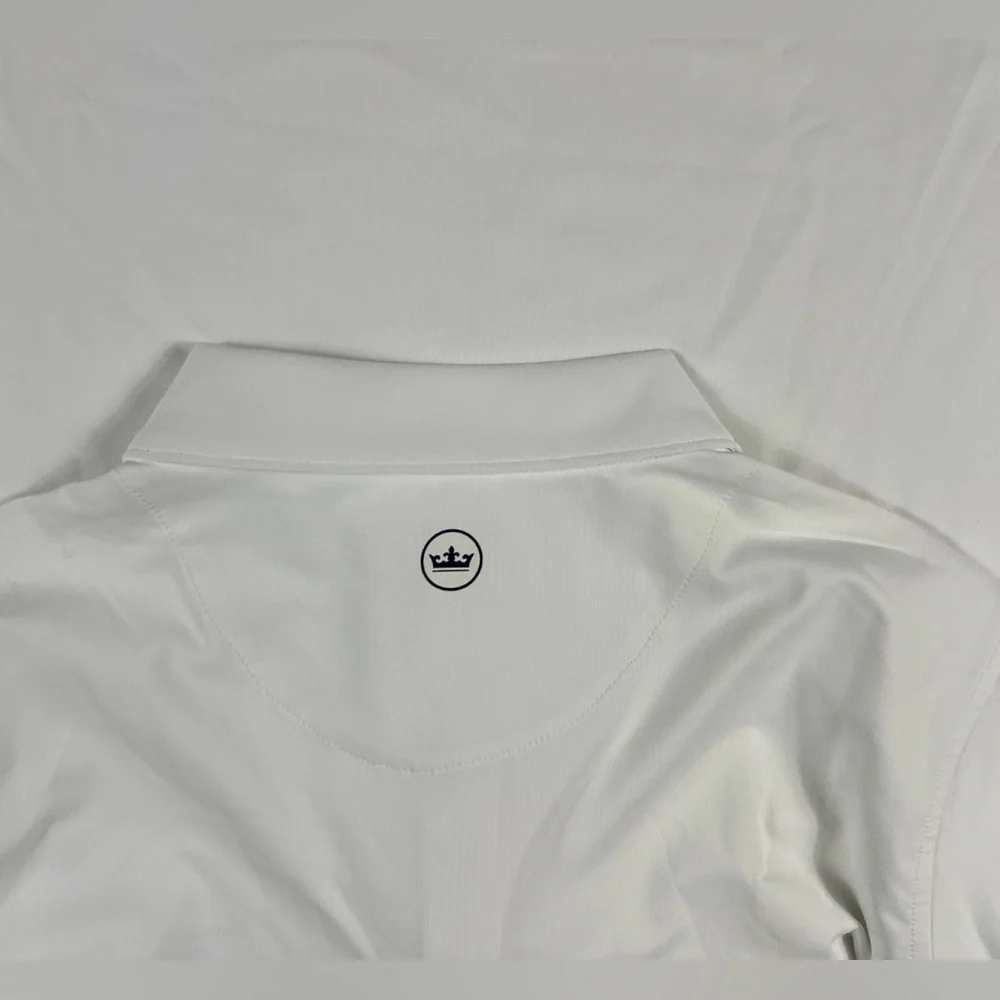 Peter Millar Women Golf Shirt Polo Chest Logo Large White Polyester BLEMISH - Picture 4 of 5
